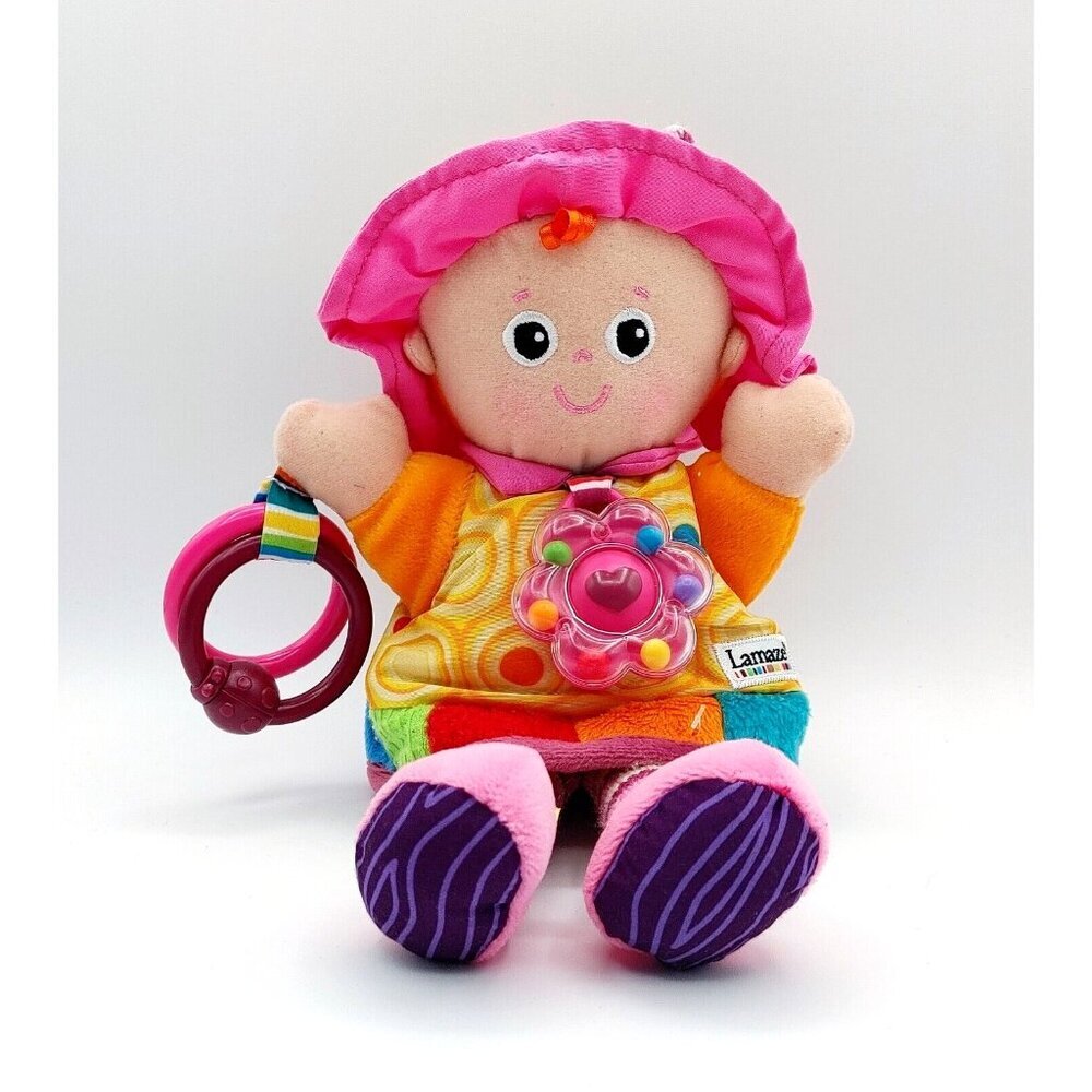 Lamaze My Friend Emily Sensory Baby Girl Plush Doll Toy Rattle Crinkle 12"